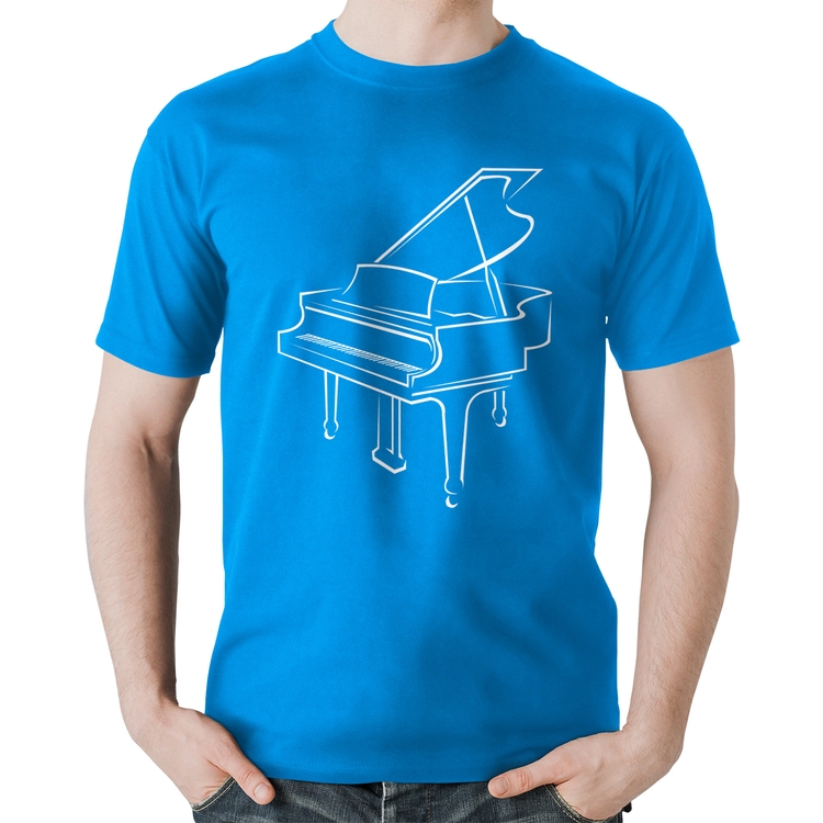 Camiseta Algodão Piano - Azul