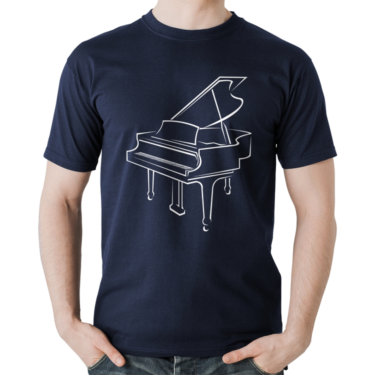 Camiseta Algodão Piano - Marinho
