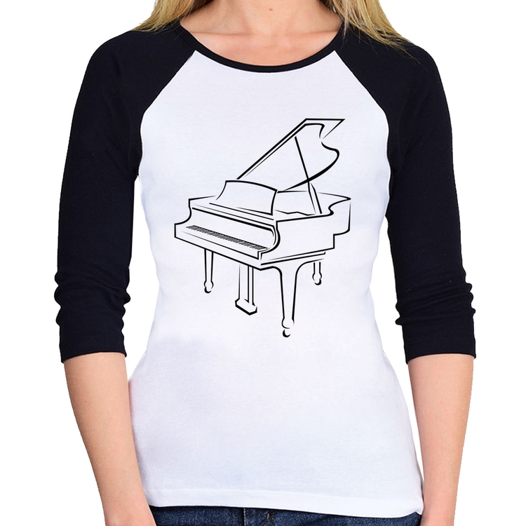 Baby Look Raglan Piano Manga 3/4