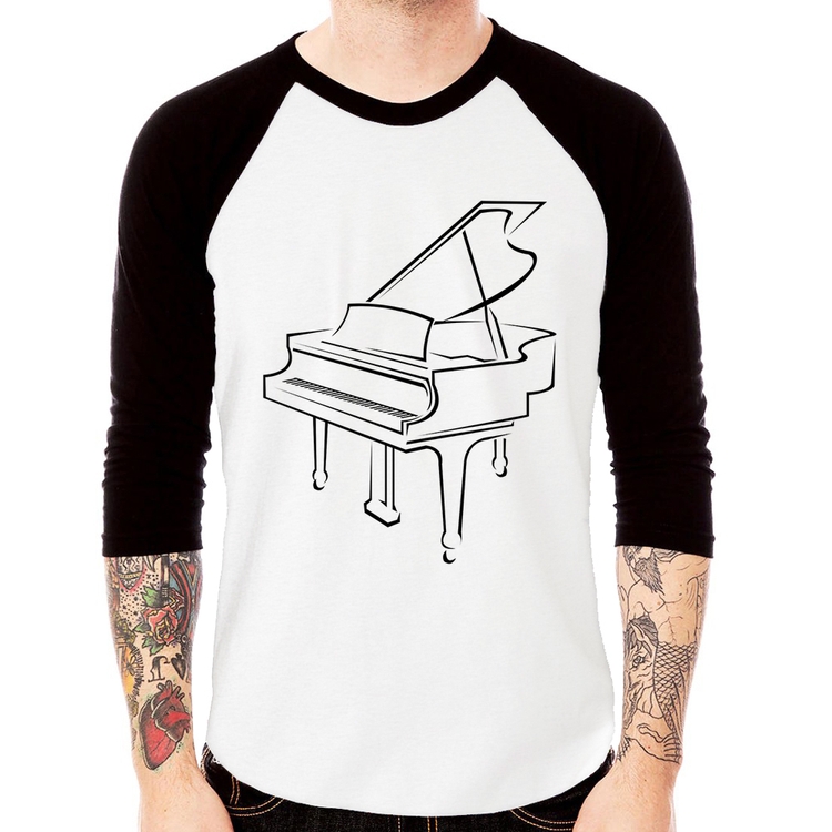 Camiseta Raglan Piano Manga 3/4