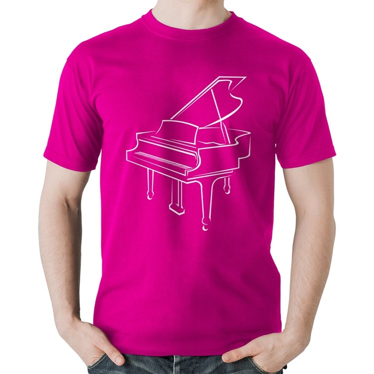 Camiseta Algodão Piano - Rosa