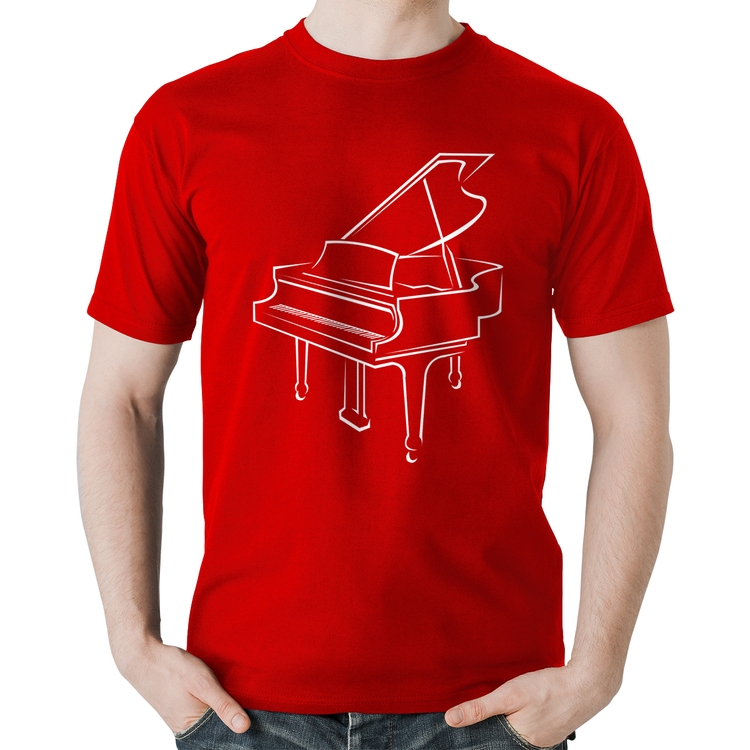 Camiseta Algodão Piano - Vermelha