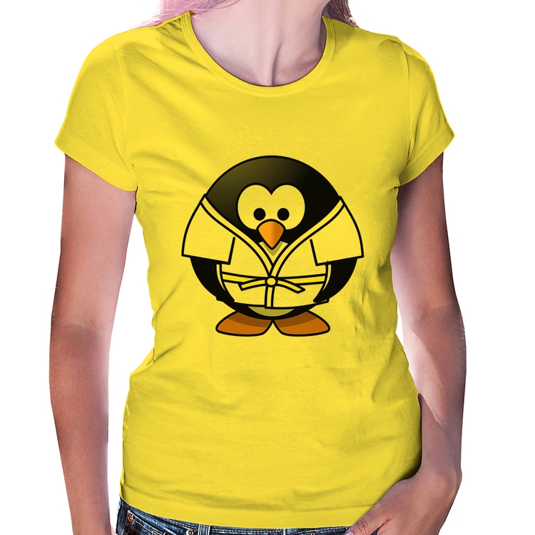 Baby Look Pinguim Judô - Amarela