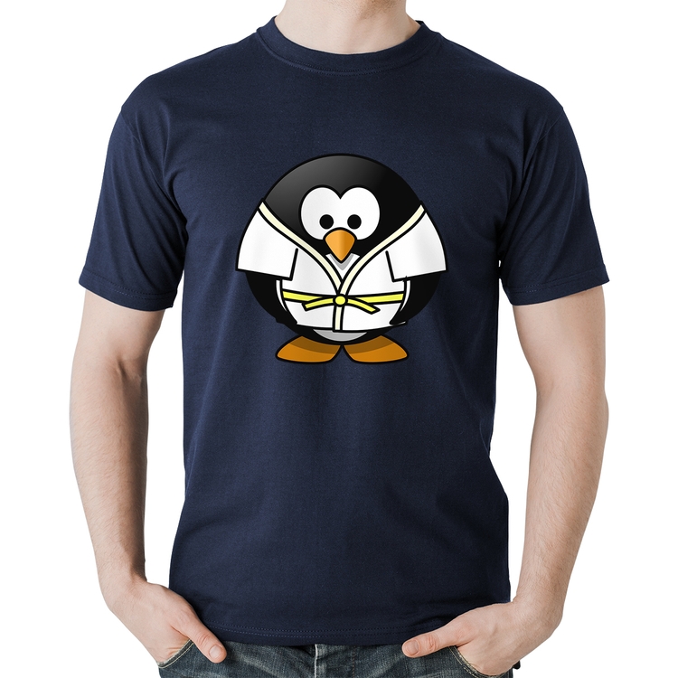 Camiseta Algodão Pinguim Judô - Marinho