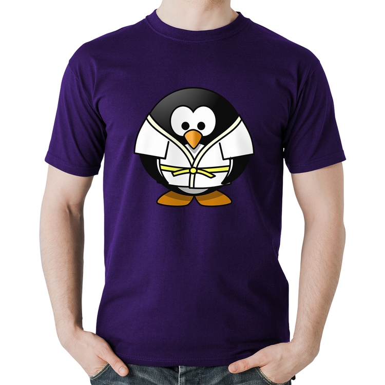 Camiseta Algodão Pinguim Judô - Roxa