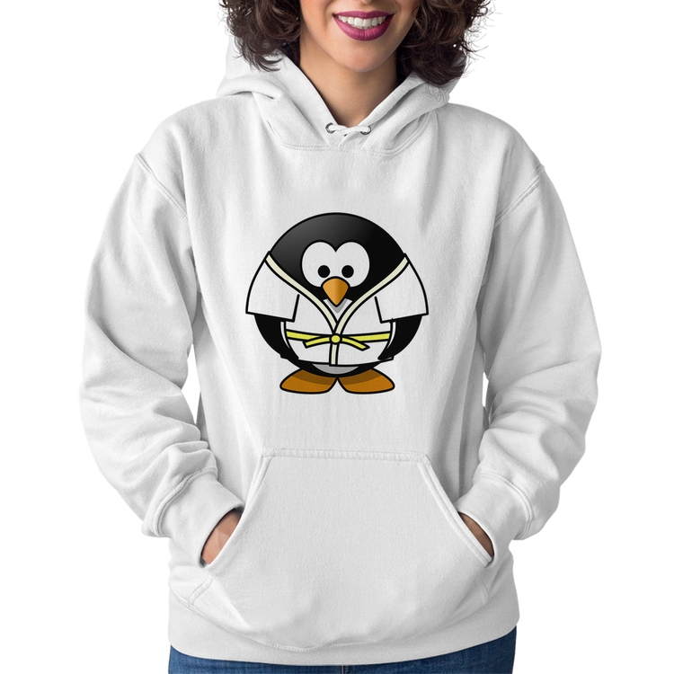 Moletom Feminino Pinguim Judô - Branco