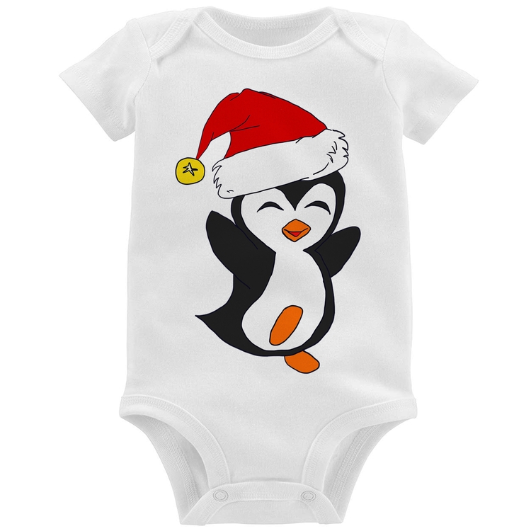 Body Bebê Pinguim Noel