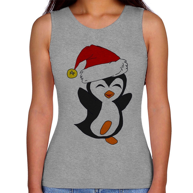 Regata Feminina Pinguim Noel - Cinza