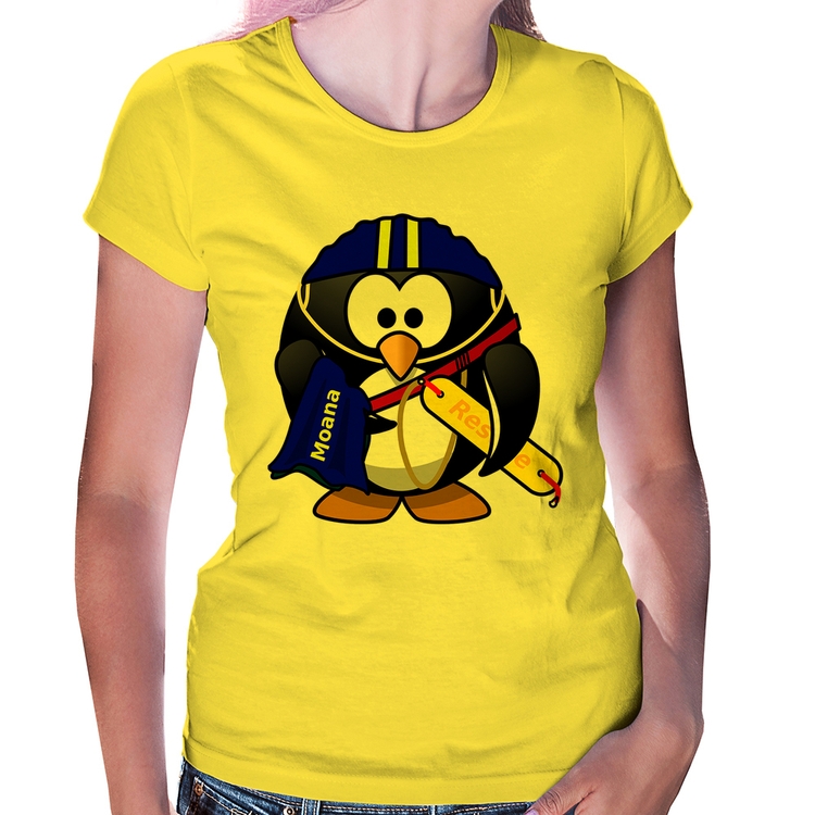 Baby Look Pinguim Salva Vidas - Amarela