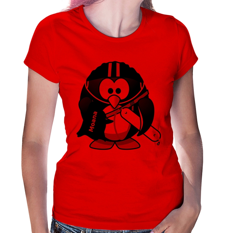 Baby Look Pinguim Salva Vidas - Vermelha