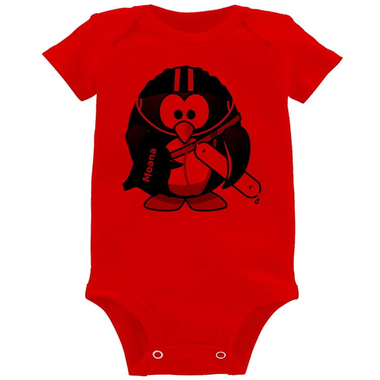 Body Bebê Pinguim Salva Vidas - Vermelho