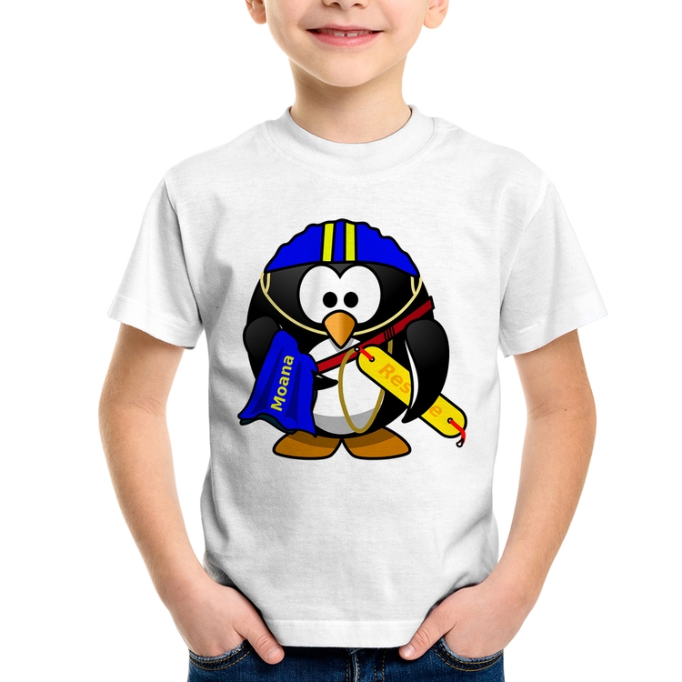 Camiseta Infantil Pinguim Salva Vidas