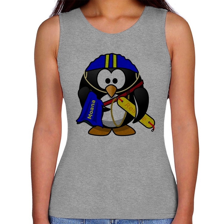 Regata Feminina Pinguim Salva Vidas - Cinza