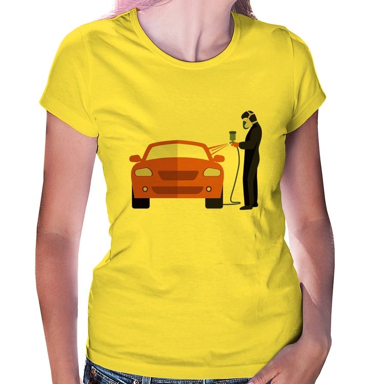 Baby Look Pintor Automotivo - Amarela