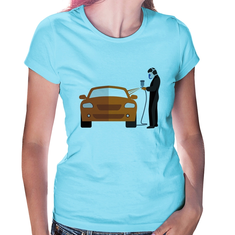 Baby Look Pintor Automotivo - Azul Bebê