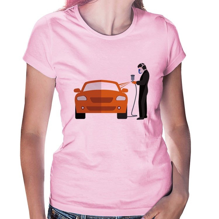 Baby Look Pintor Automotivo - Rosa Bebê