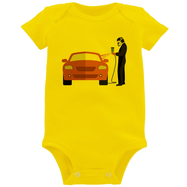 Body Bebê Pintor Automotivo - Amarelo