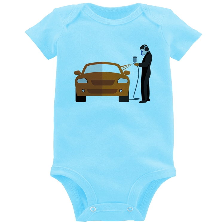 Body Bebê Pintor Automotivo - Azul Bebê