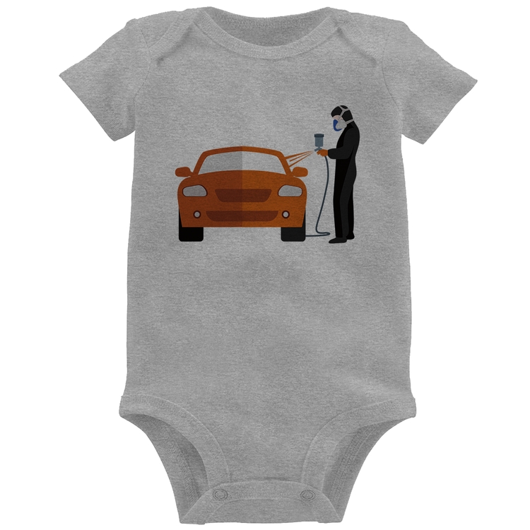 Body Bebê Pintor Automotivo - Cinza