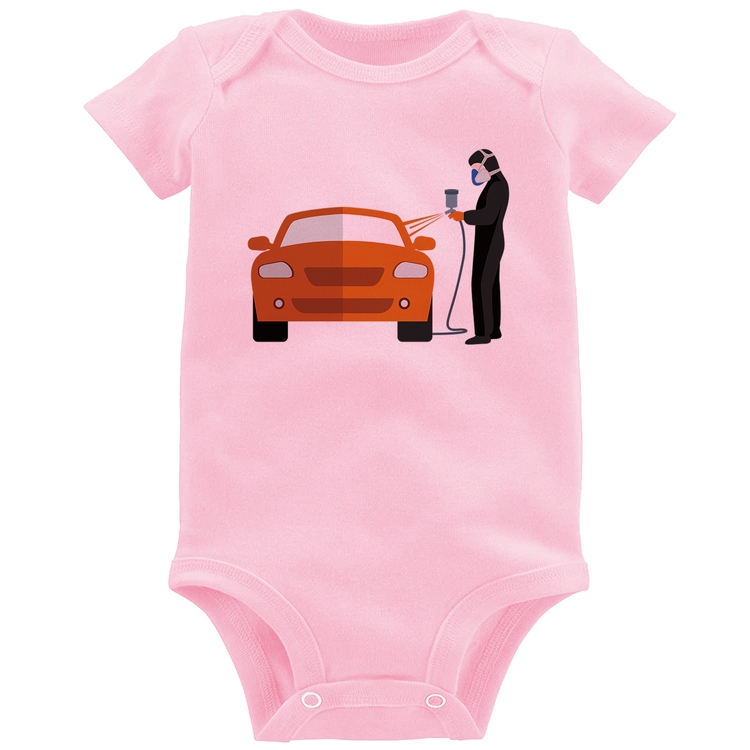 Body Bebê Pintor Automotivo - Rosa Bebê