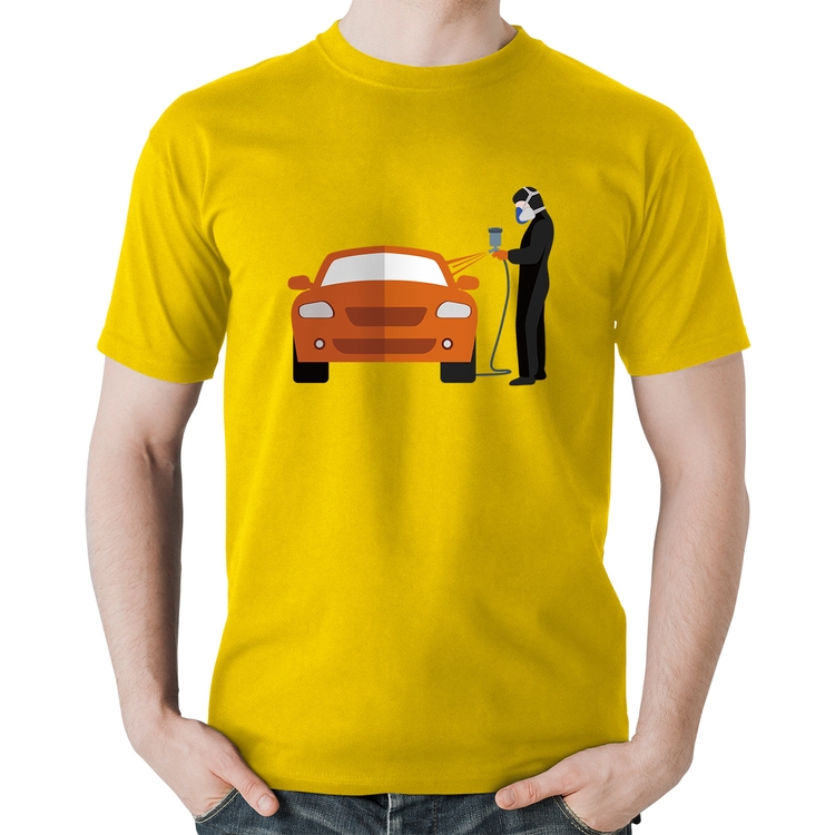 Camiseta Algodão Pintor Automotivo - Amarela
