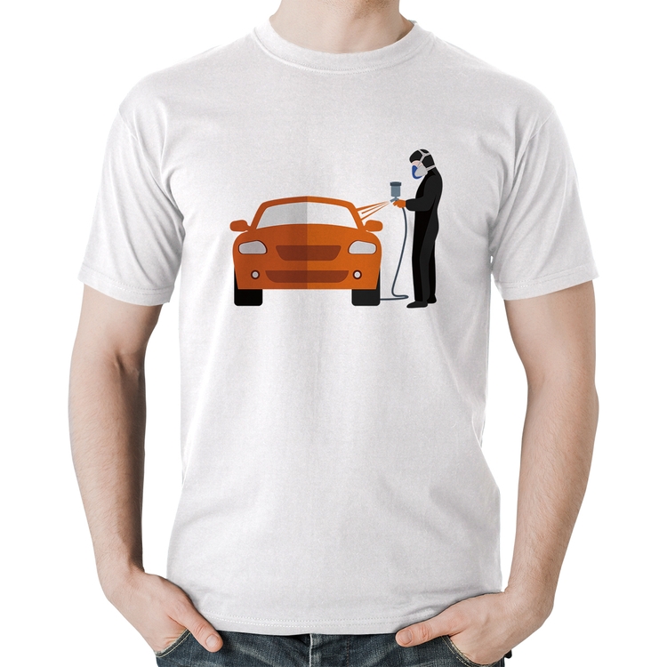 Camiseta Algodão Pintor Automotivo - Branca