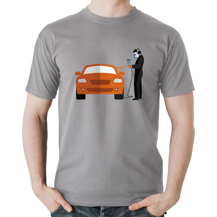 Camiseta Algodão Pintor Automotivo - Cinza