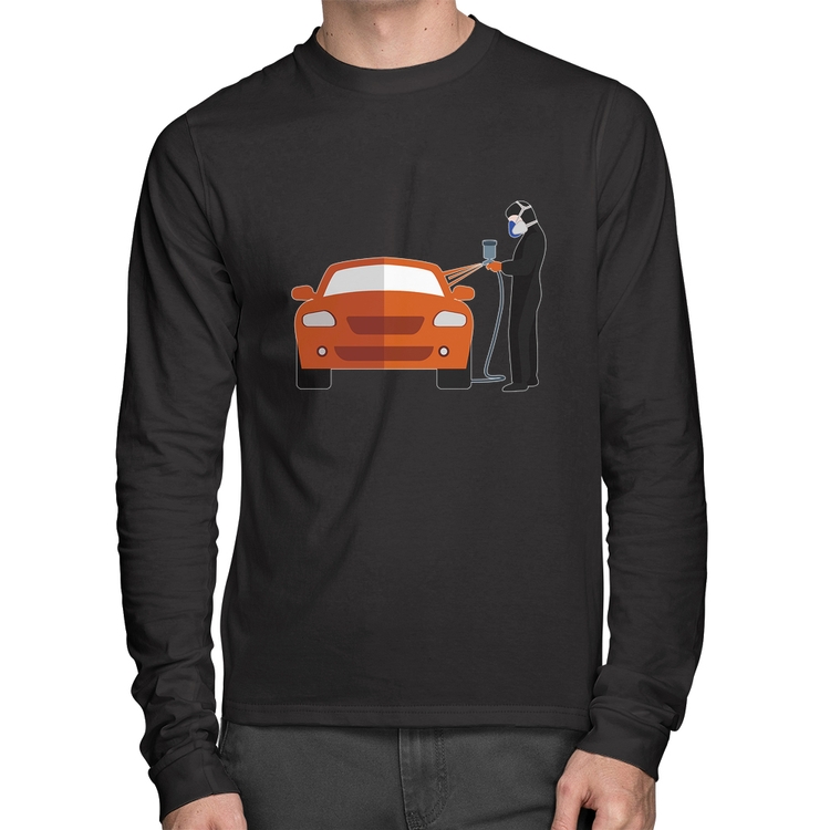 Camiseta Algodão Pintor Automotivo Manga Longa