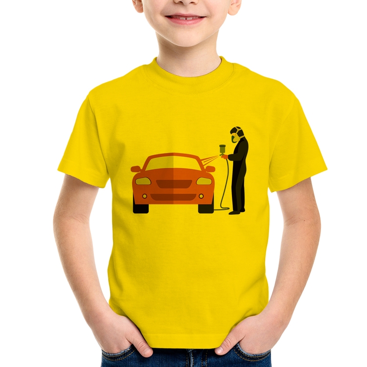 Camiseta Infantil Pintor Automotivo - Amarela