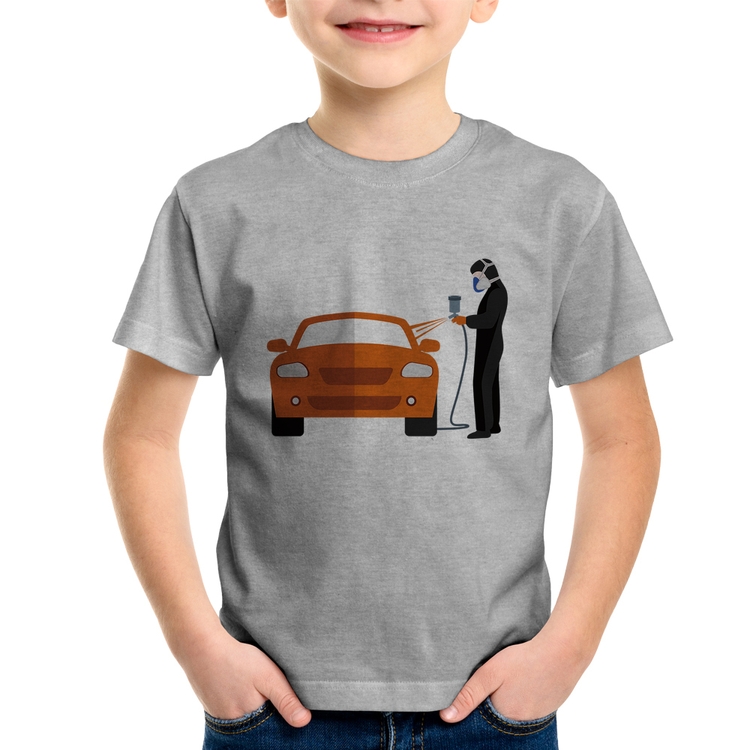 Camiseta Infantil Pintor Automotivo - Cinza