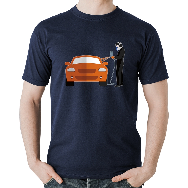 Camiseta Algodão Pintor Automotivo - Marinho
