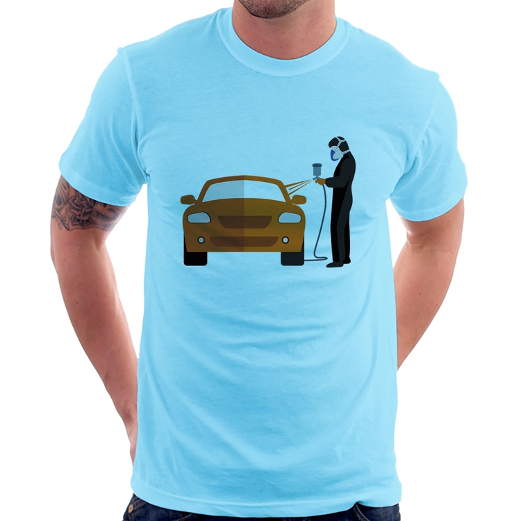 Camiseta Pintor Automotivo - Azul Bebê