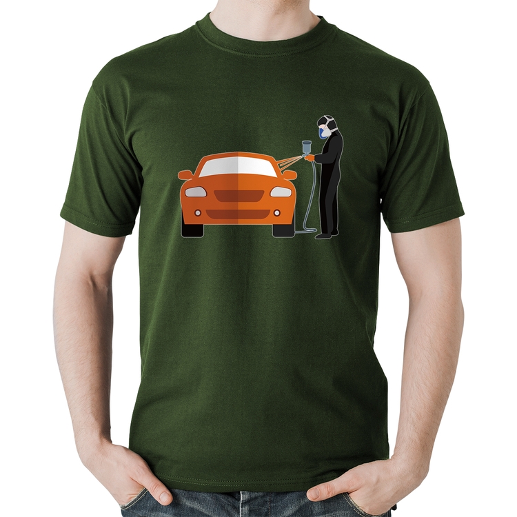 Camiseta Algodão Pintor Automotivo - Musgo