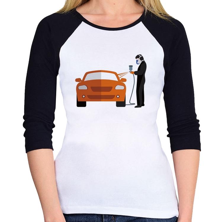 Baby Look Raglan Pintor Automotivo Manga 3/4
