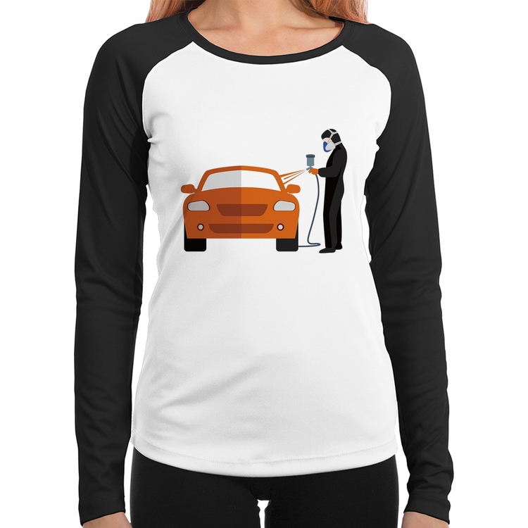 Baby Look Raglan Pintor Automotivo Manga Longa