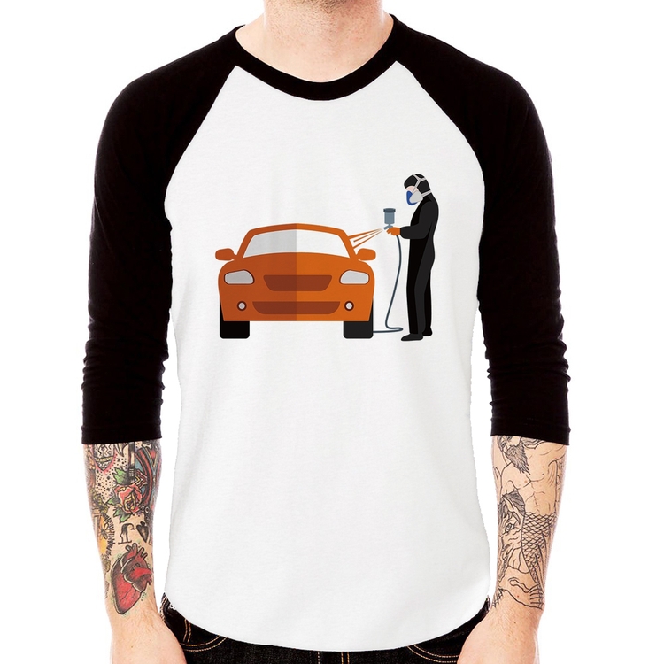 Camiseta Raglan Pintor Automotivo Manga 3/4