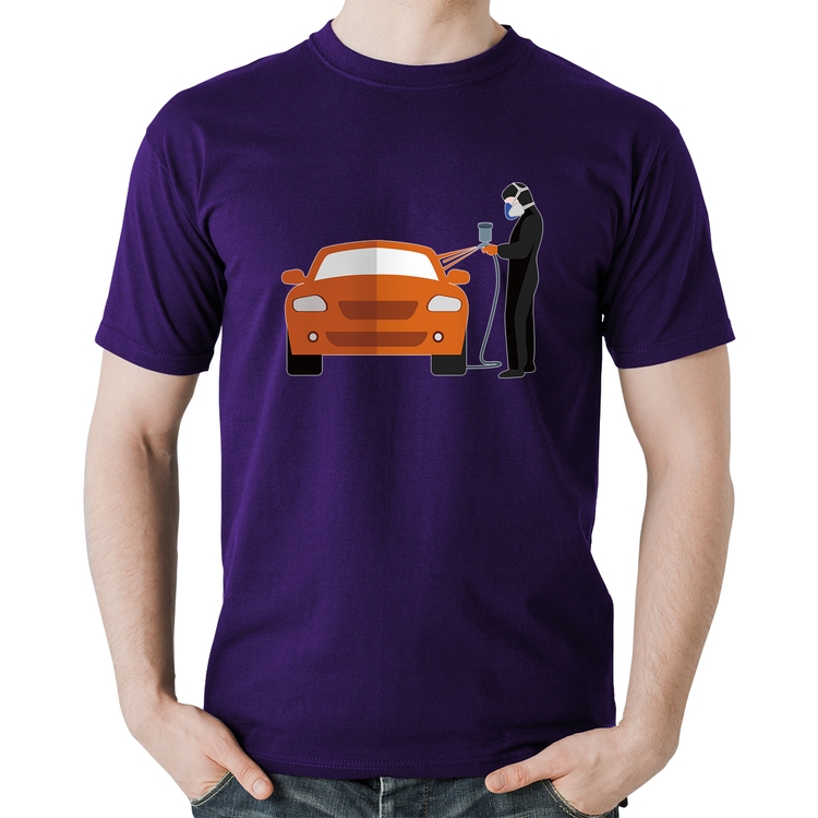 Camiseta Algodão Pintor Automotivo - Roxa