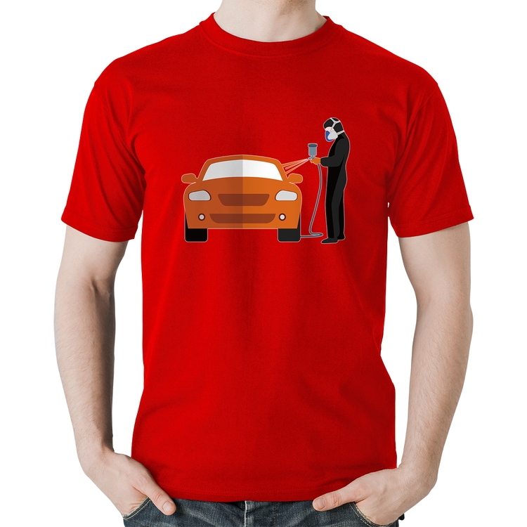 Camiseta Algodão Pintor Automotivo - Vermelha