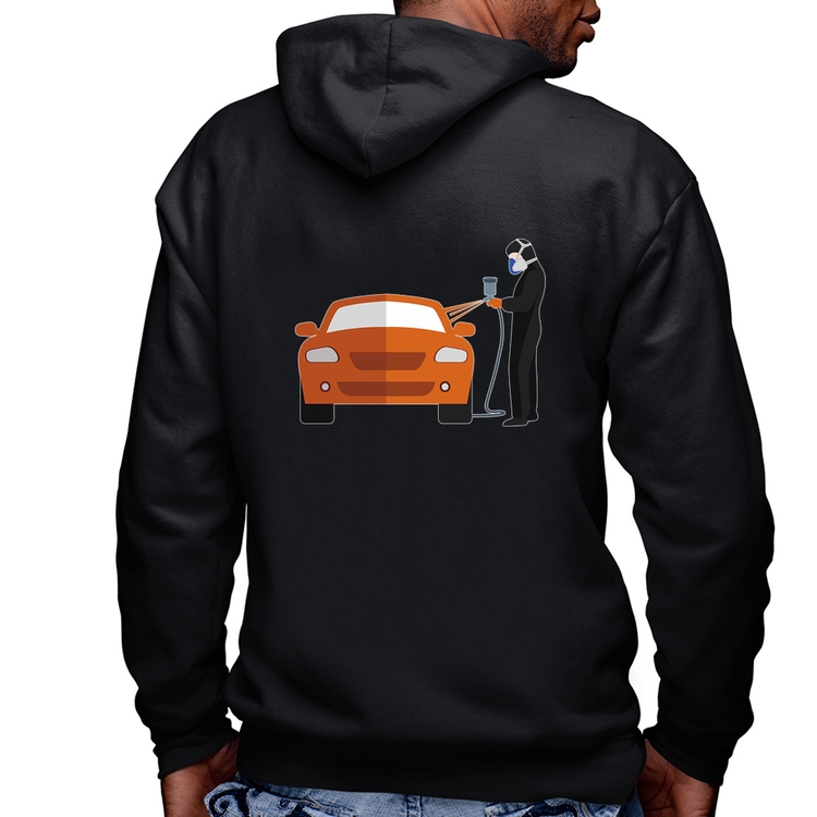 Blusa Moletom Pintor Automotivo Masculina com Capuz e Zíper