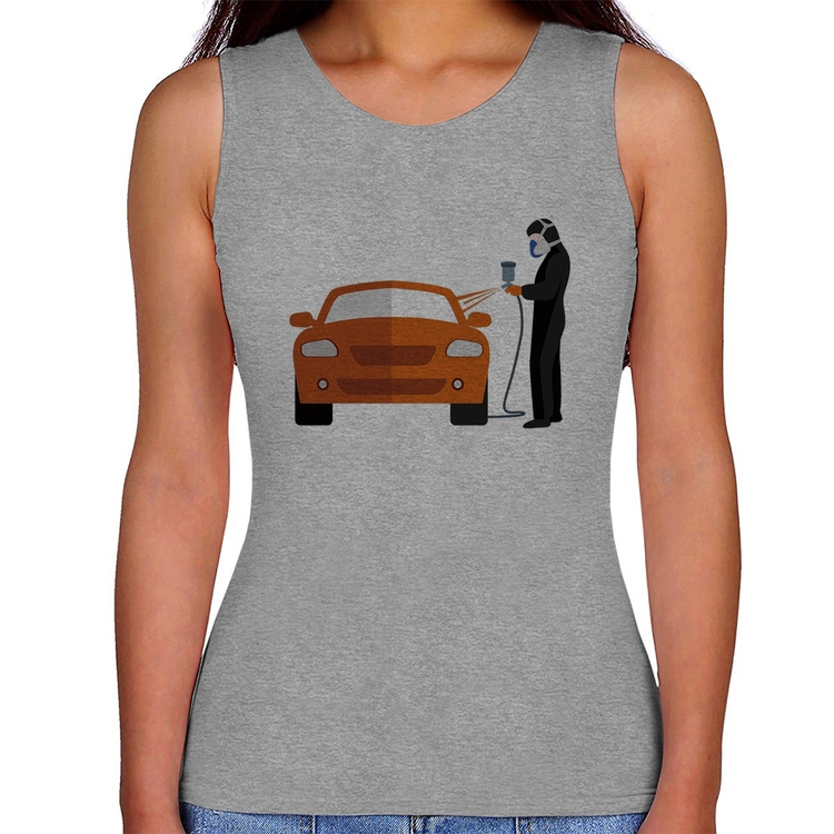 Regata Feminina Pintor Automotivo - Cinza