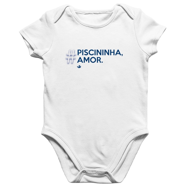 Body Bebê Algodão Piscininha amor - Branco