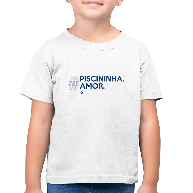 Camiseta Algodão Infantil Piscininha amor - Branca
