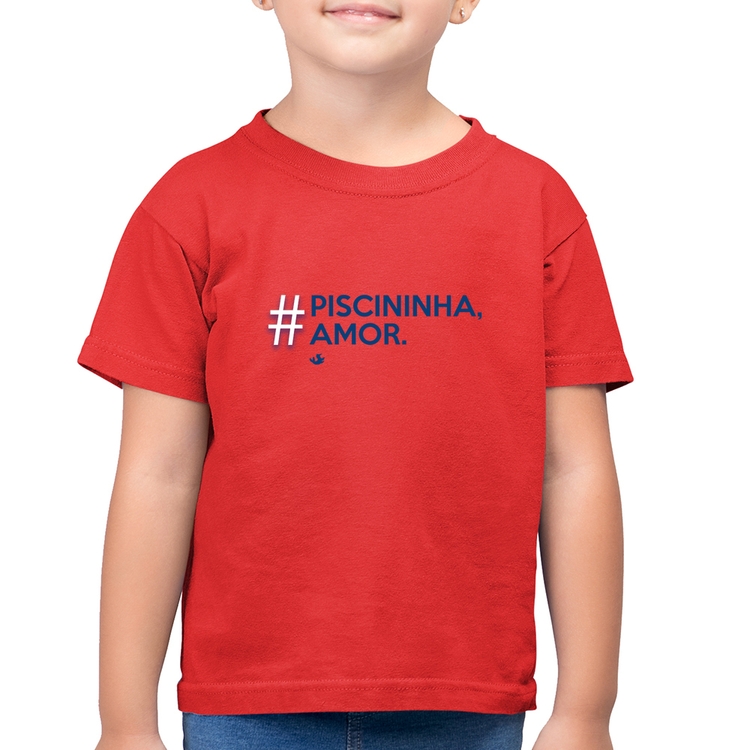 Camiseta Algodão Infantil Piscininha amor - Vermelha