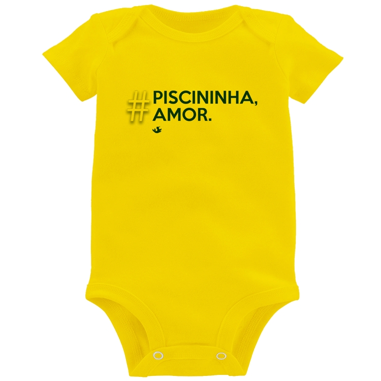 Body Bebê Piscininha amor - Amarelo