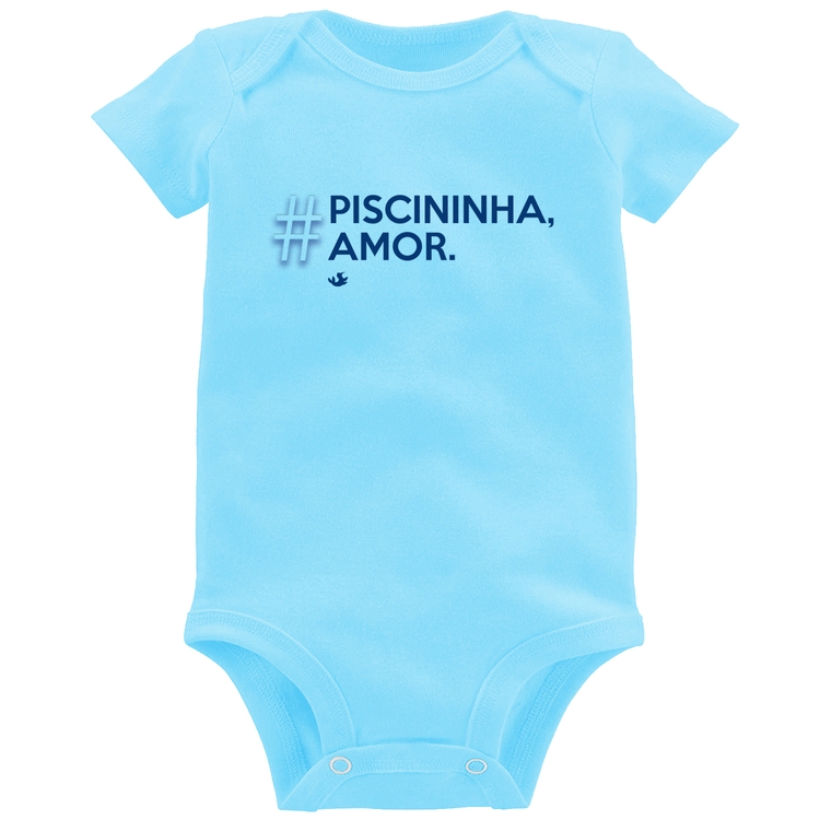 Body Bebê Piscininha amor - Azul Bebê