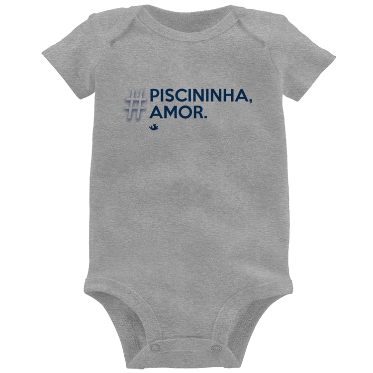 Body Bebê Piscininha amor - Cinza