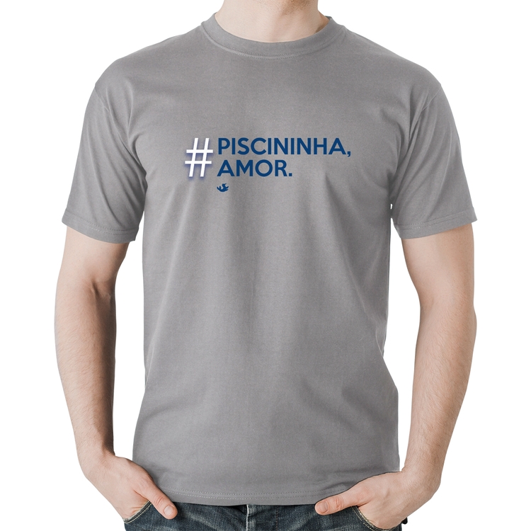 Camiseta Algodão Piscininha amor - Cinza