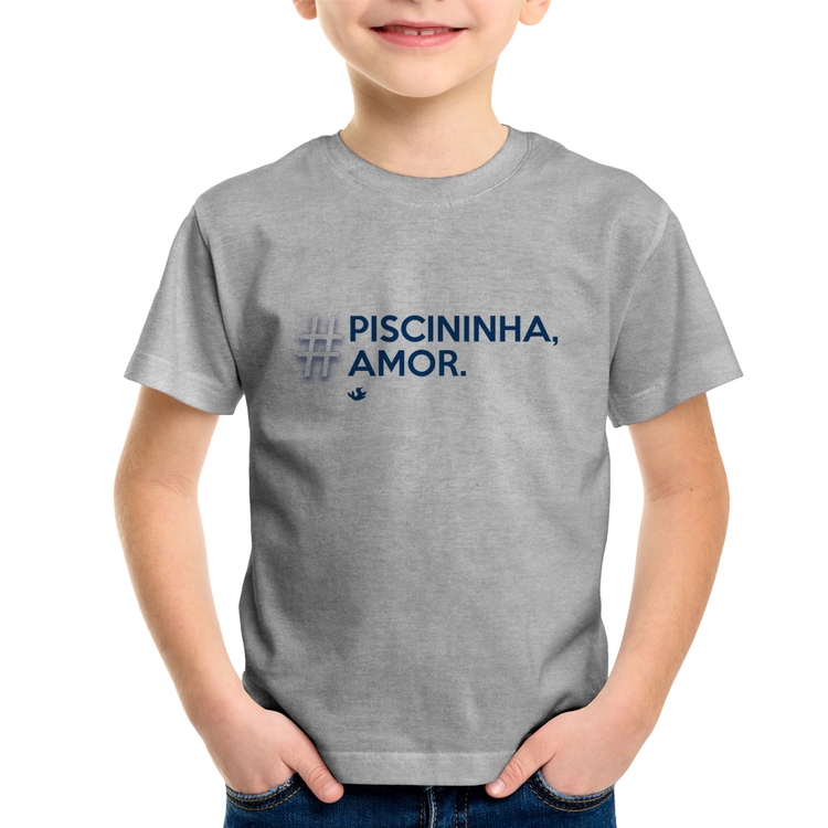 Camiseta Infantil Piscininha amor - Cinza