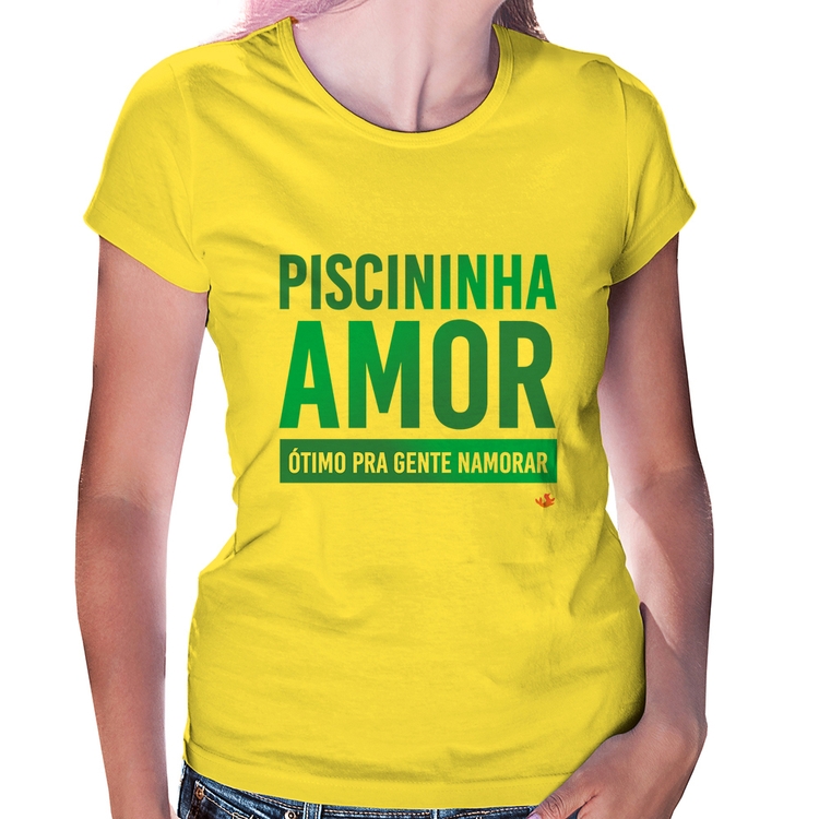 Baby Look Piscininha amor, ótimo pra gente namorar - Amarela