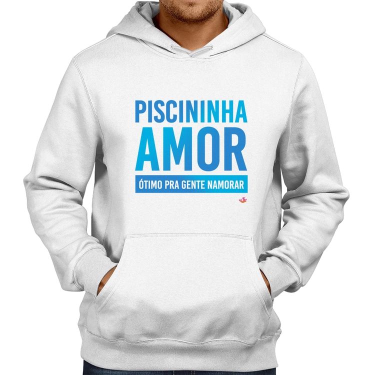 Moletom Piscininha amor, ótimo pra gente namorar - Branco